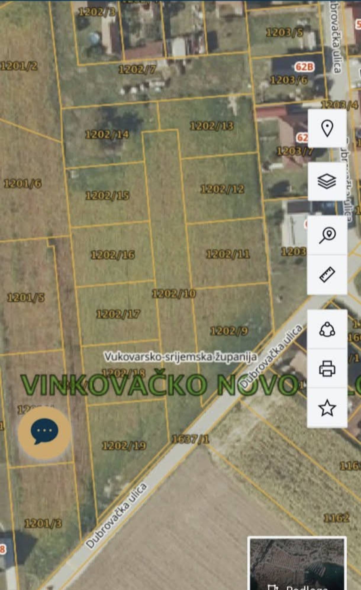 Građevinsko zemljište Vinkovci na prodaju —  8 parcela, Dubrovačka ulica