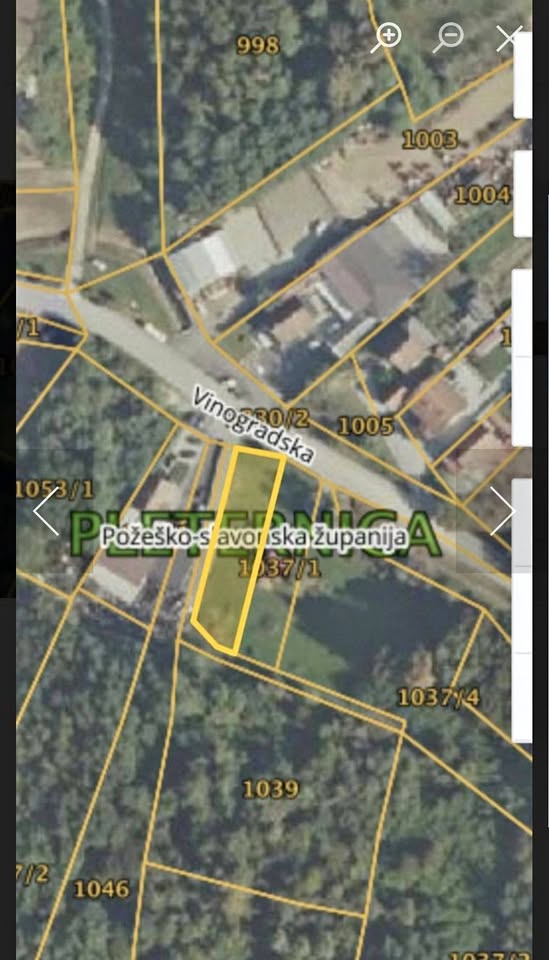 Građevinsko zemljište u Pleternici – 849 m2, Vinogradska ulica