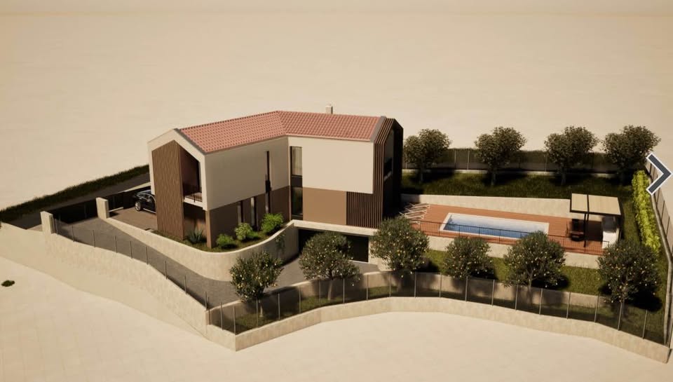 Građevinsko zemljište u Humu, Istra – 848 m² s dozvolom, projektom i infrastrukturom