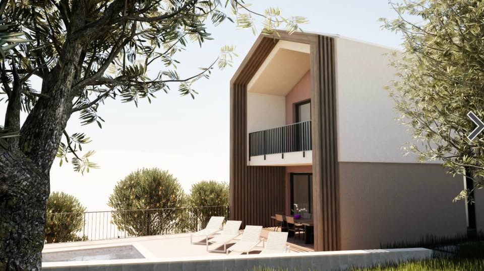 Građevinsko zemljište u Humu, Istra – 848 m² s dozvolom, projektom i infrastrukturom
