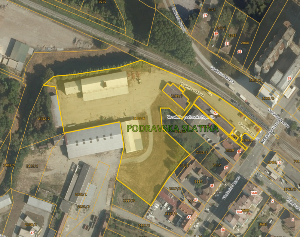 Građevinsko zemljište - Podravska Slatina, poslovni kompleks (12.606 m²)