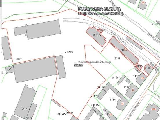 Građevinsko zemljište - Podravska Slatina, poslovni kompleks (12.606 m²)