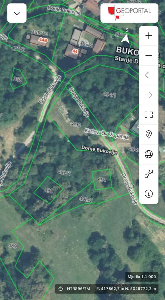 Zemljište uz Mrežnicu (100m od vode) - Donje Bukovlje, prilika za investiciju